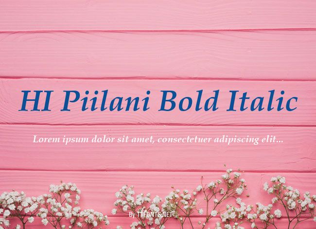 HI Piilani Bold Italic example
